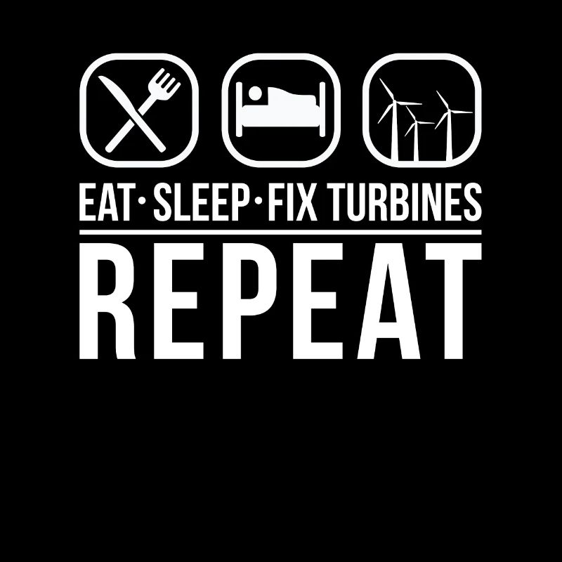Eat Sleep Fix Turbines Repeat Windräder Techniker