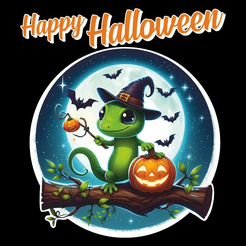 Gecko sorcier - Halloween