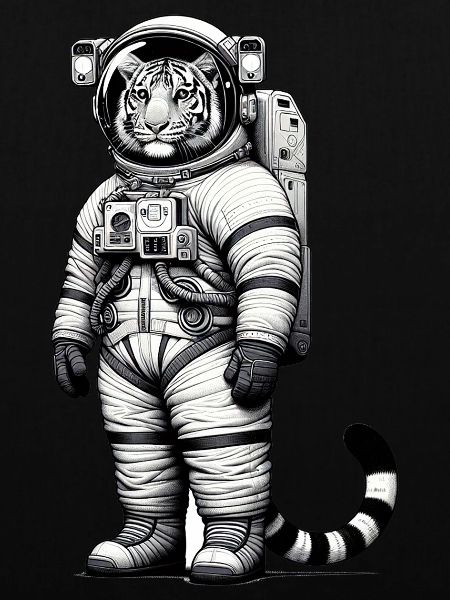 Cute Tiger Astronaut