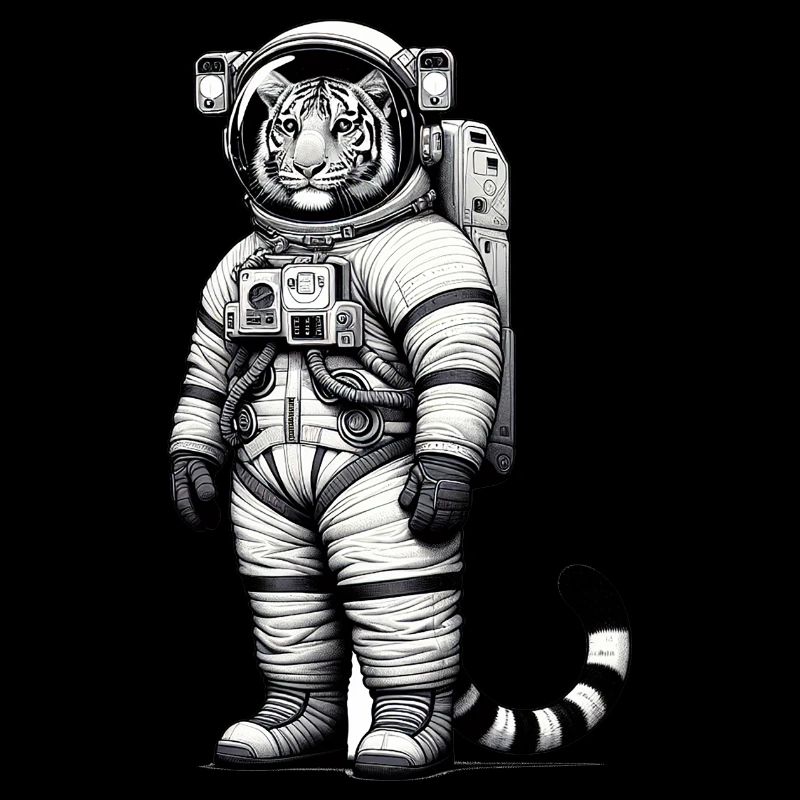 Mignon tigre astronaute