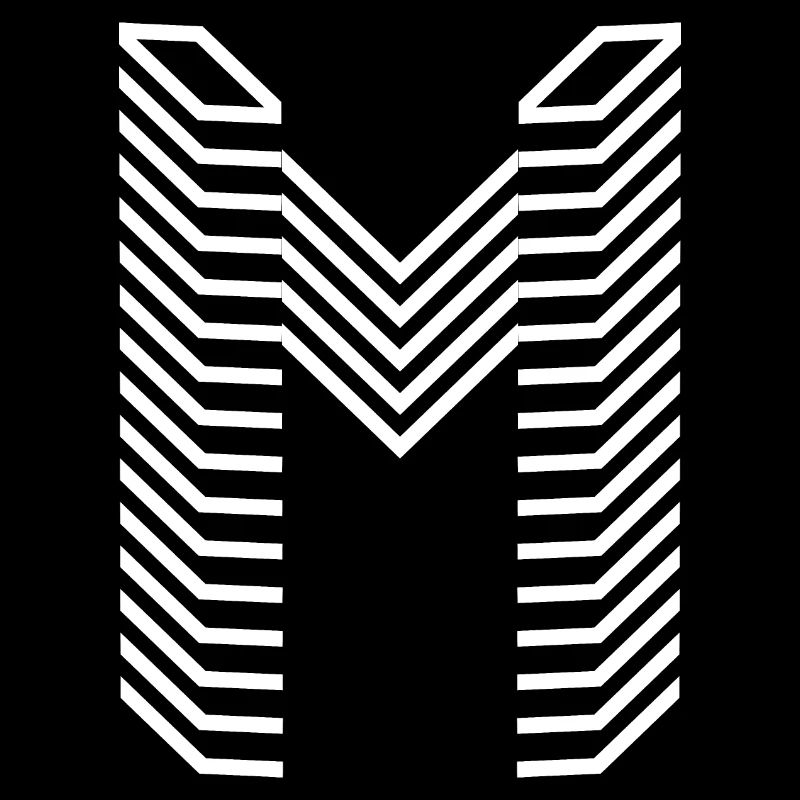 Unique Letter M Logo Design "White"