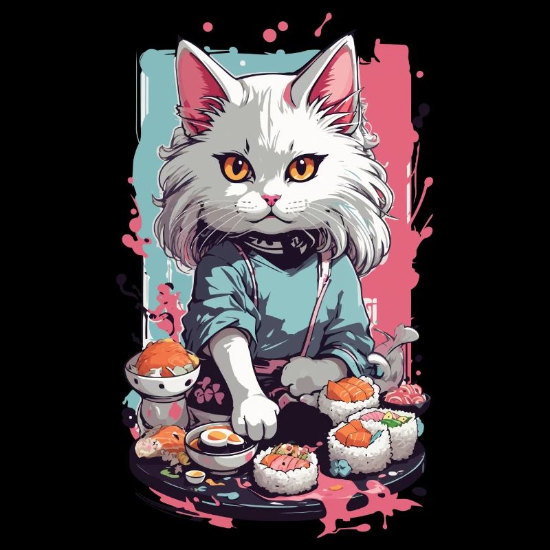 Cat Sushi Master Pastel Lover Design