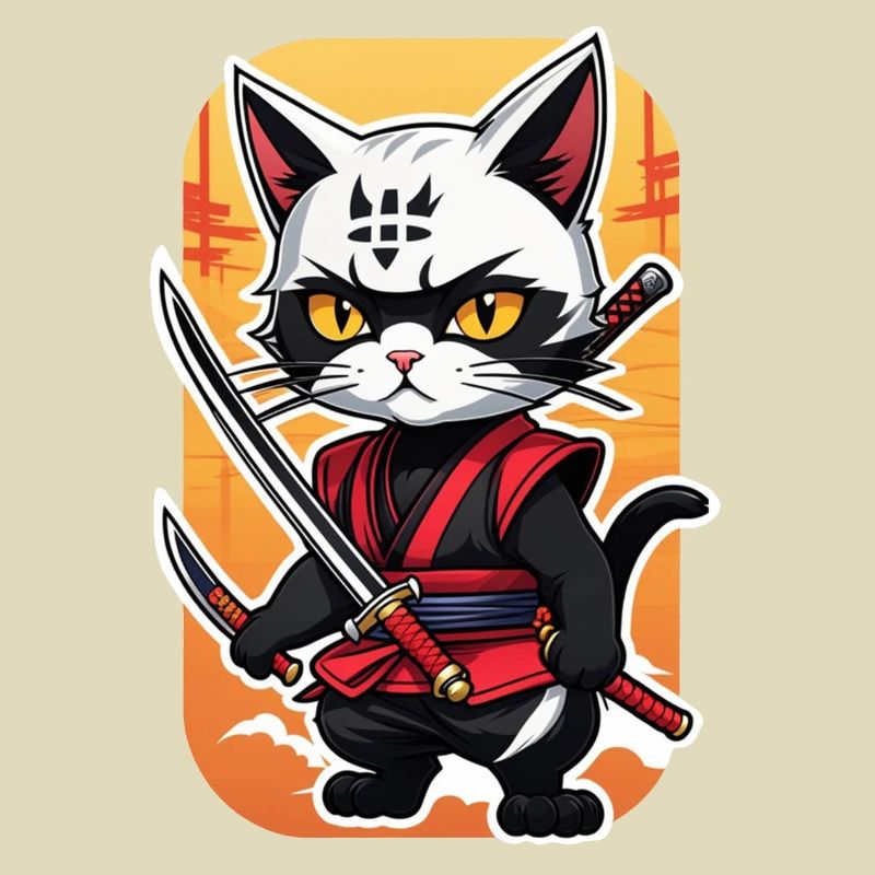 chat ninja - chaton samourai