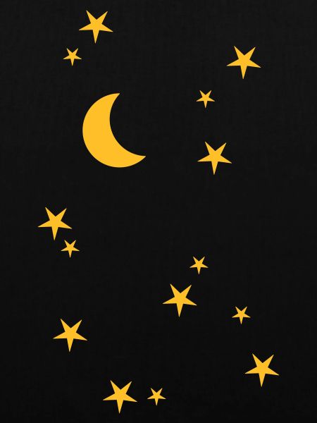 Nachthimmel mit Mond und Sternen