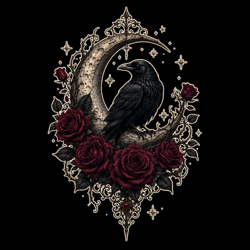 Dark Romantic Raven Moon