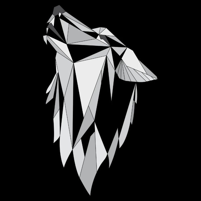 Geometrie Wolf grau