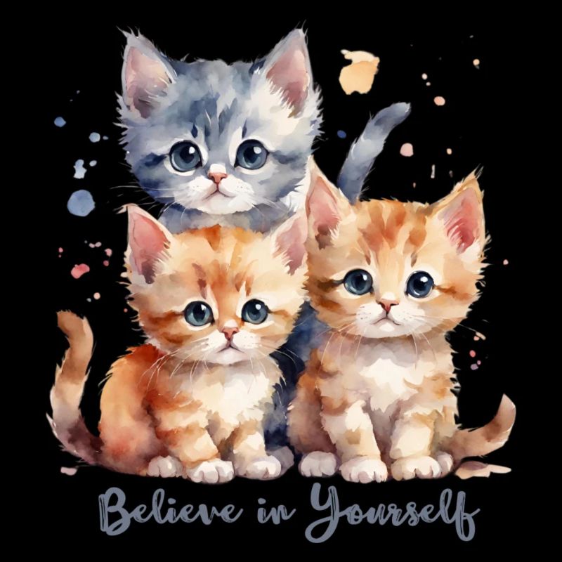 Croyez en vous avec trois chatons