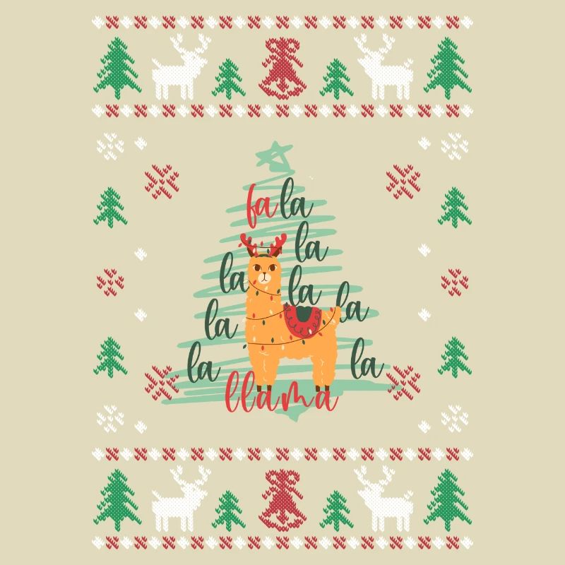 Lama de Noël pull moche animaux drôles