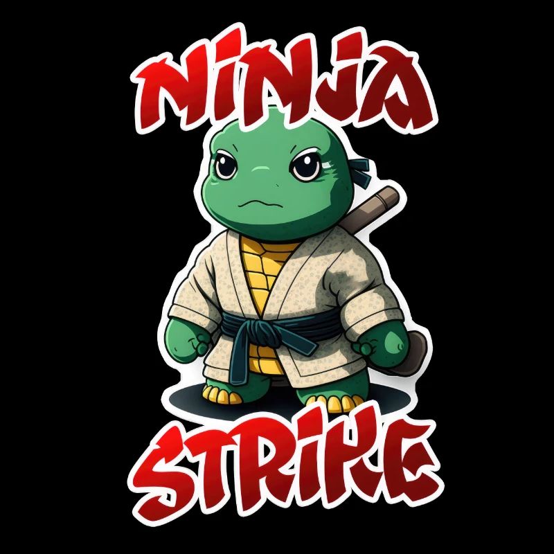Ninja strike turtle fighter in gi manga style