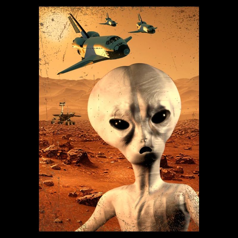 Mars Spaceshuttle UFO Alien Weirdcore Aesthetic