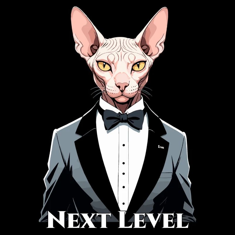 Sphynx Cat Chic Suit Tuxedo Level Gift