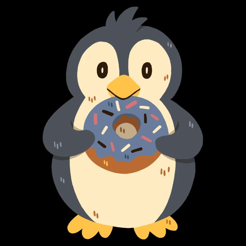 Pingouin avec beignet