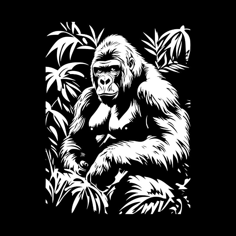 Singe Gorille Nature Feuilles
