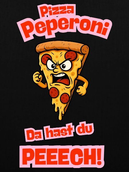 Wütende Pepperoni-Pizza Cartoon