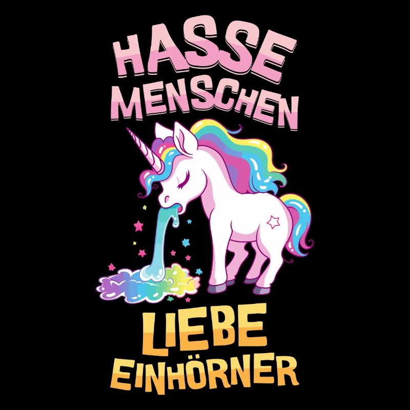 Ich Hasse Menschen Einhorn Kotzt Regenbogen Lustig
