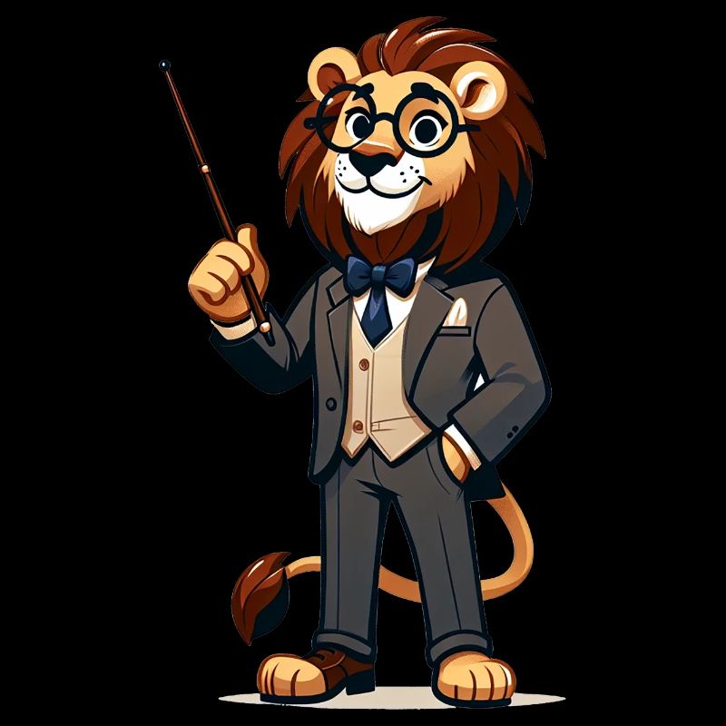 Professeur de lion mignon
