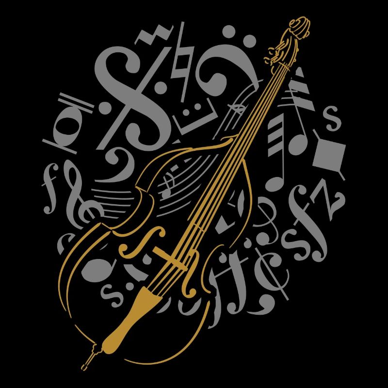 Double bass in note circle