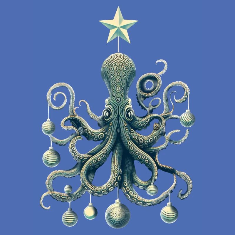 Christmas Octopus with Tree Decorations