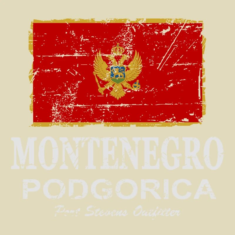 Drapeau du Monténégro - bannière - drapeau - drapeau