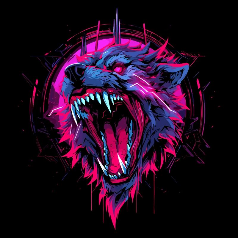 Synthwave Wolf