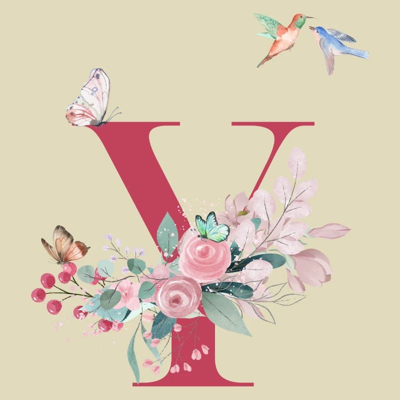 Buchstabe y floral - Geschenkidee