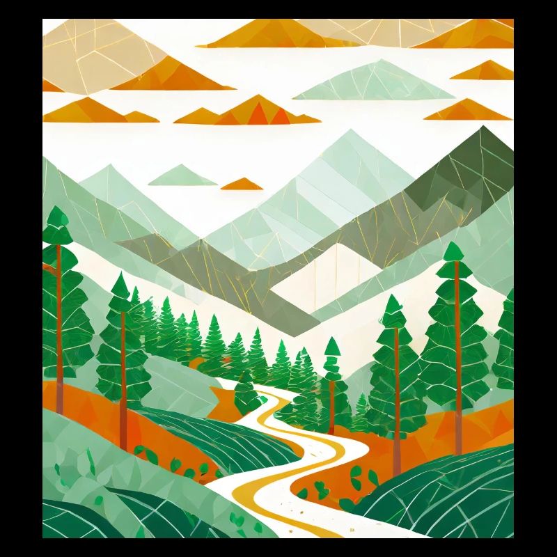 Dessin d’une forêt de montagne