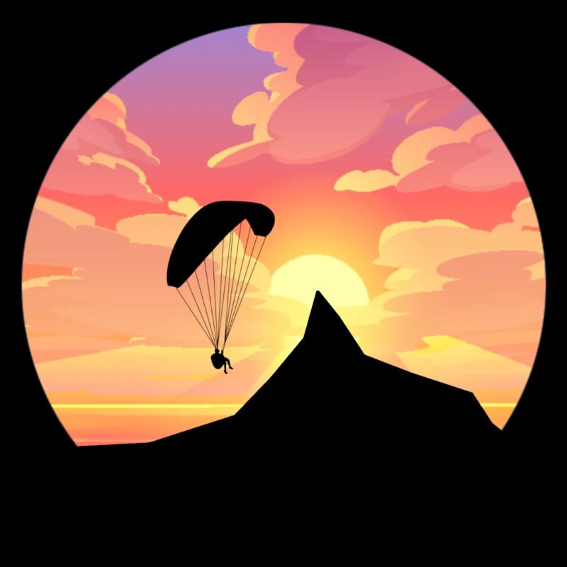 Paragleider/Paragleiter/Gleitschirm mit Berg Motiv