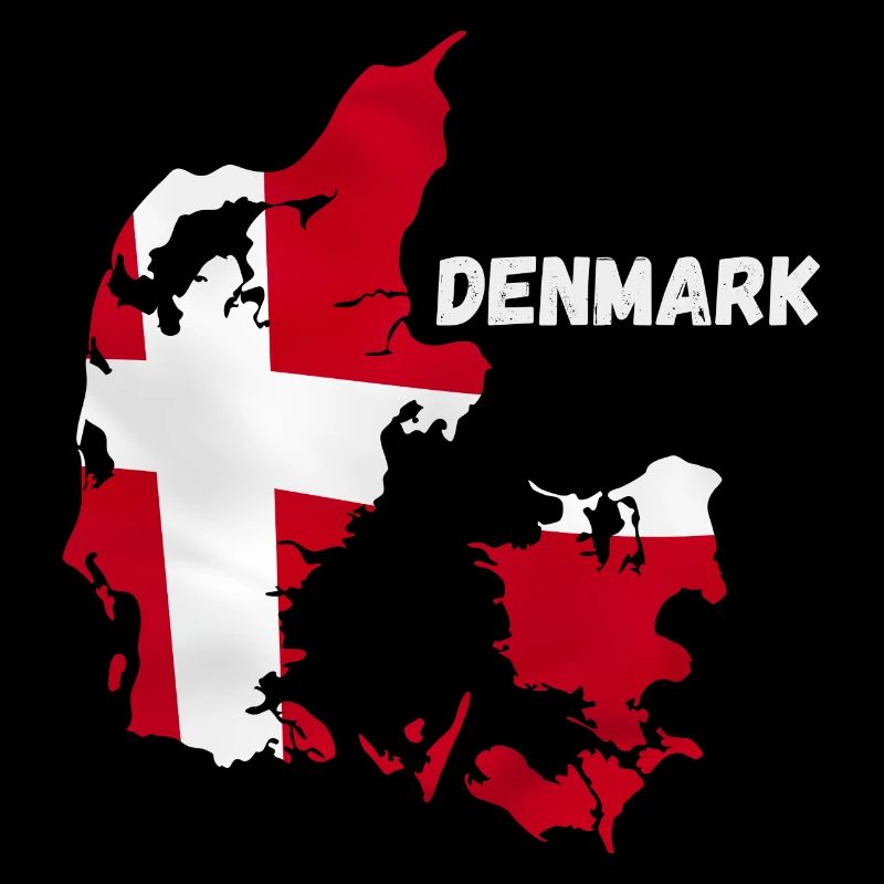 Danemark Drapeau avec lettrage