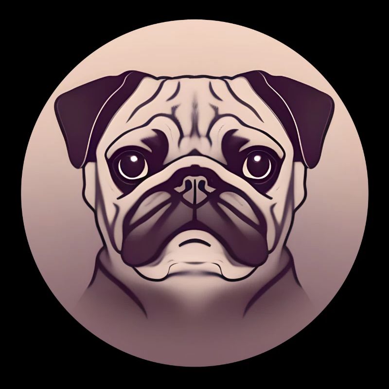Pug in the circle emblem