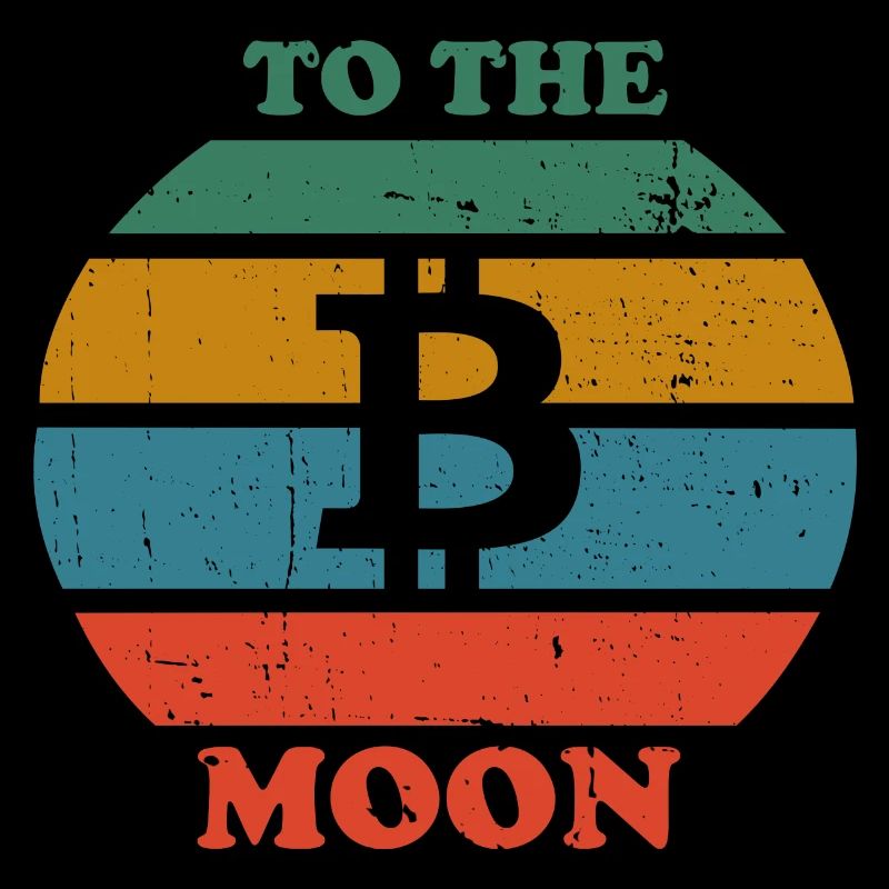 BTC Bitcoin To the Moon Retro