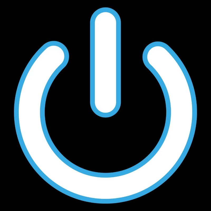 blauer Powerbutton