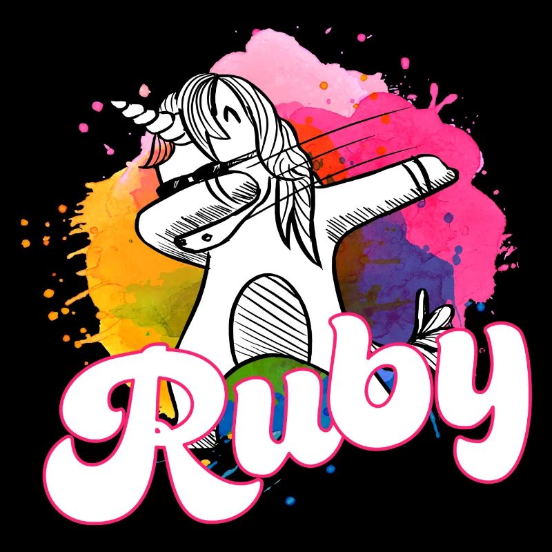 RUBY - Schöner Name mit dabbing Einhorn