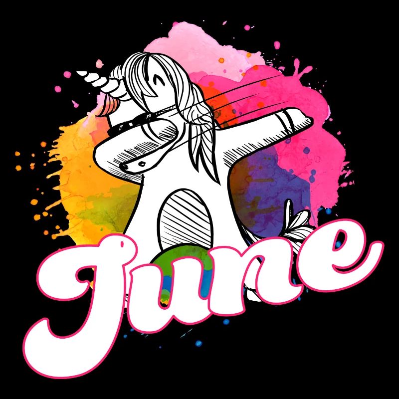 JUNE - Schöner Name mit dabbing Einhorn