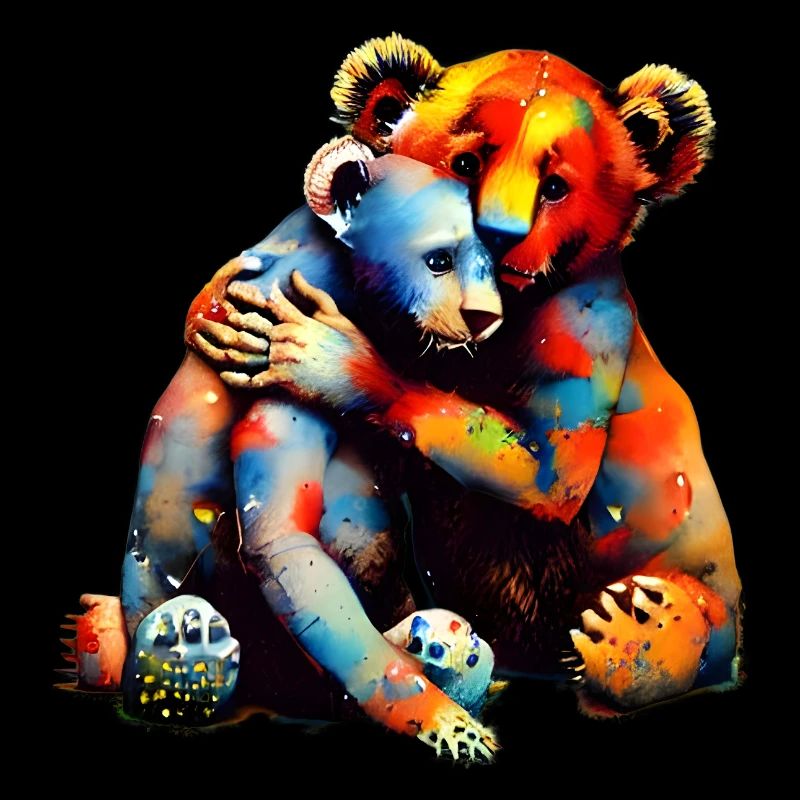 Teddy Bears Hugging