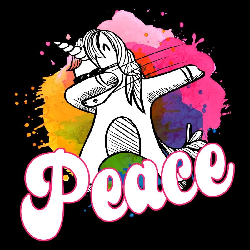 Cool dabbing unicorn: Make Peace not War!