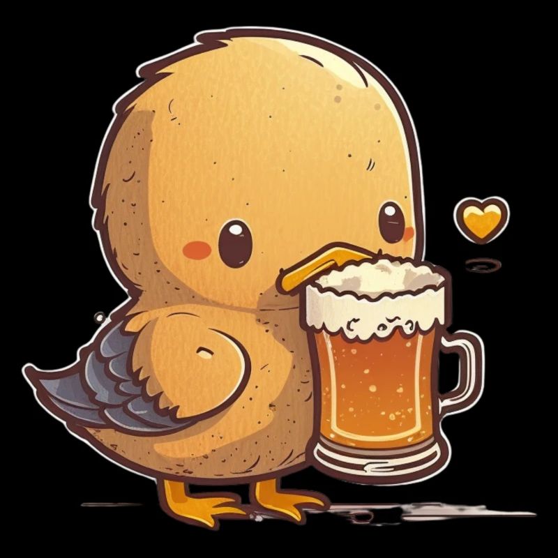 Süßes Baby Entchen mit Bier. Biershirt