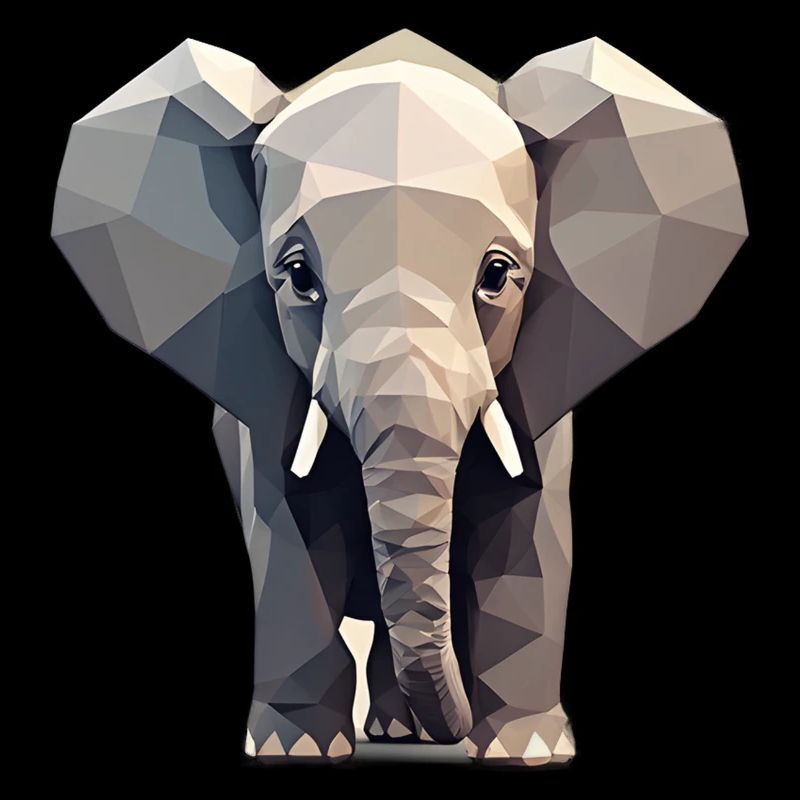 Elefant - Polygon Stil