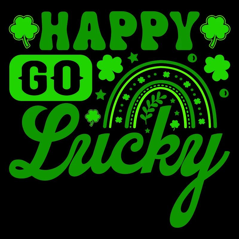 Happy Go Lucky St. Patrick’s Day Script vert mignon