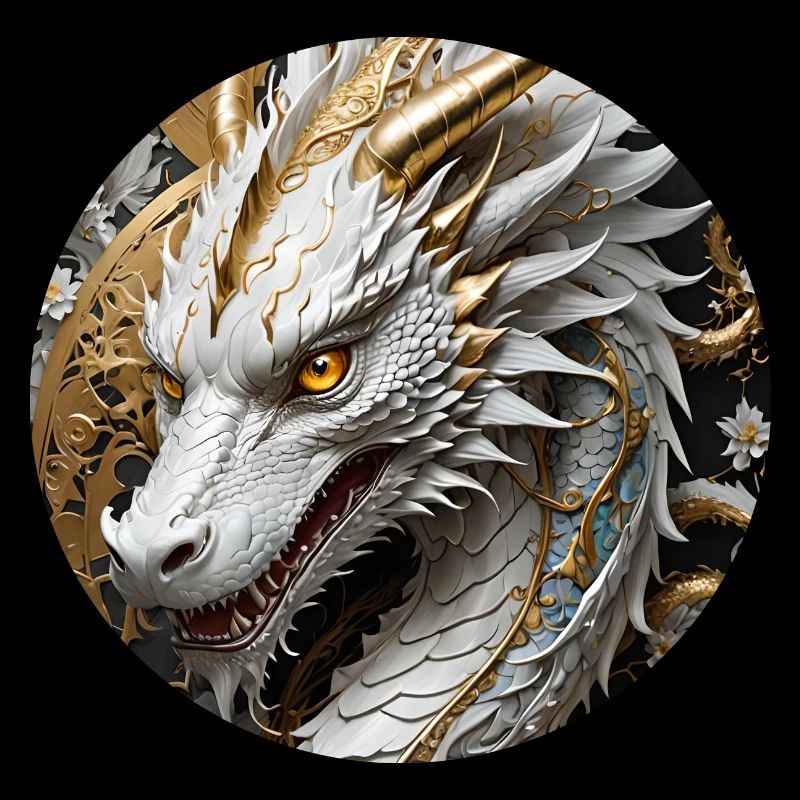 Dragon blanc chinois Or