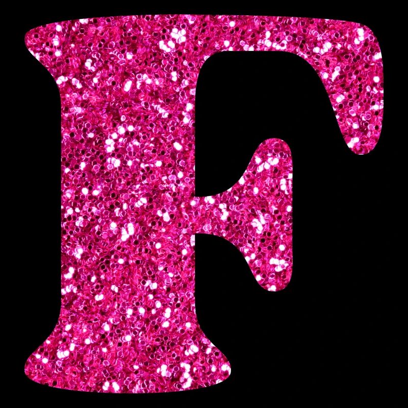 Buchstabe f rosa Glitzer