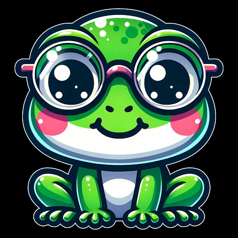 Cute frog with glasses