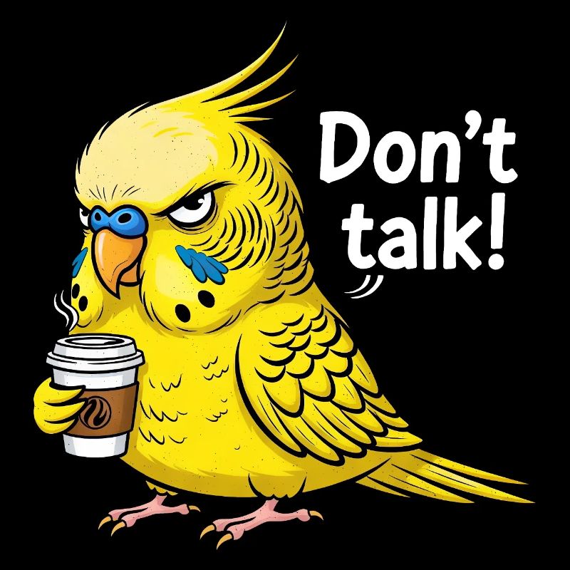 Grumpy Budgie Café Drôle Design |