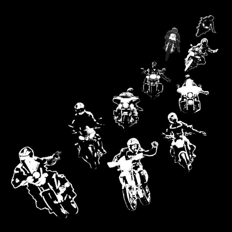 Friendly motorcyclists in the group