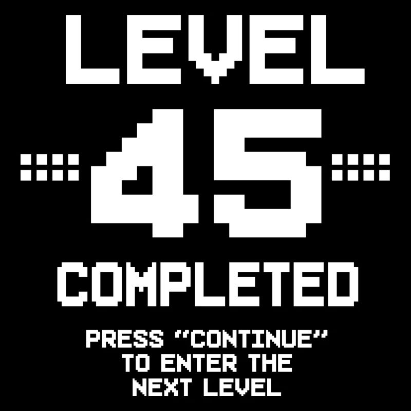 45 Geburtstag Gamer Level 45 Complete