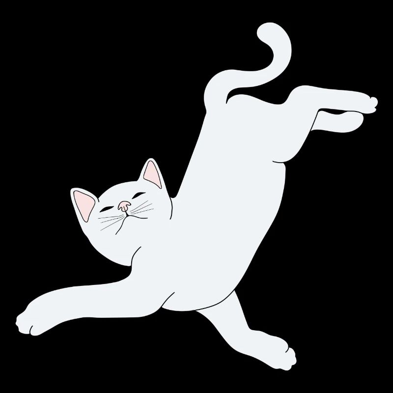 Weiße chiller Katze