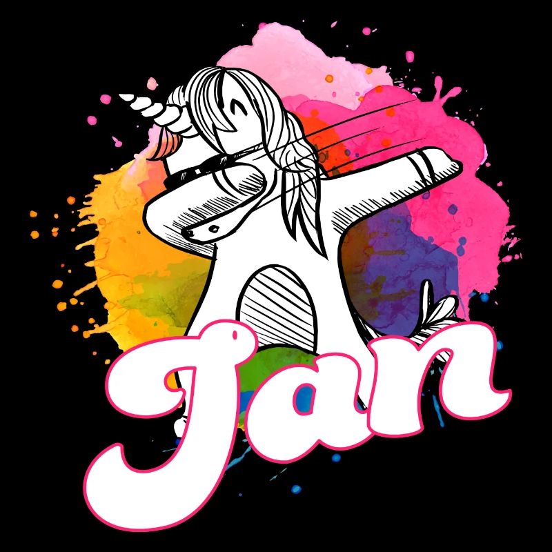 JAN - Beau nom de garçon avec licorne cool