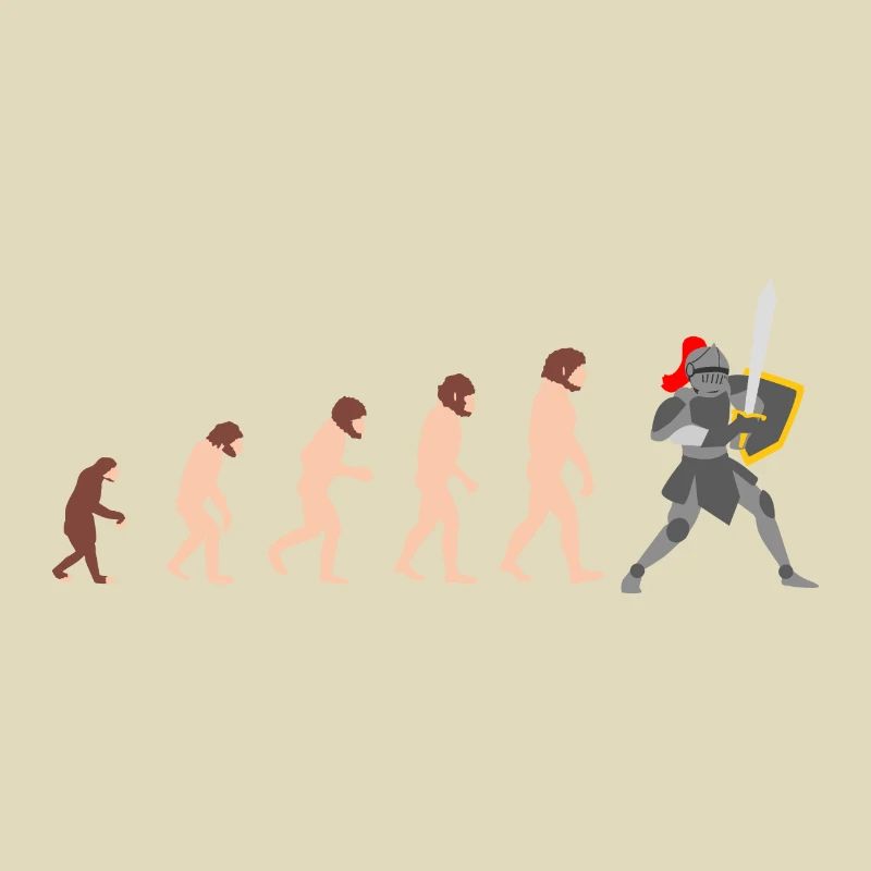 Chevalier Human Evolution Drôle Design Idée cadeau