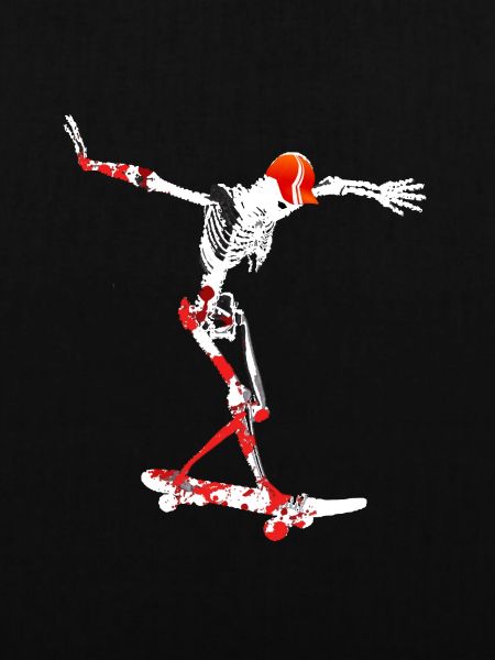 skelett skateboard blut