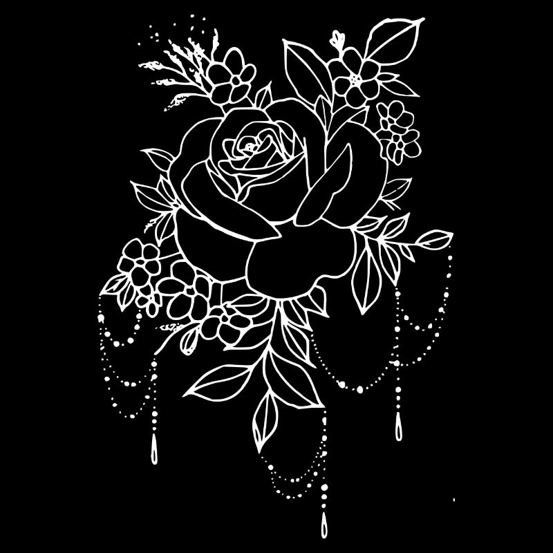 Rose avec un bouquet de fleurs