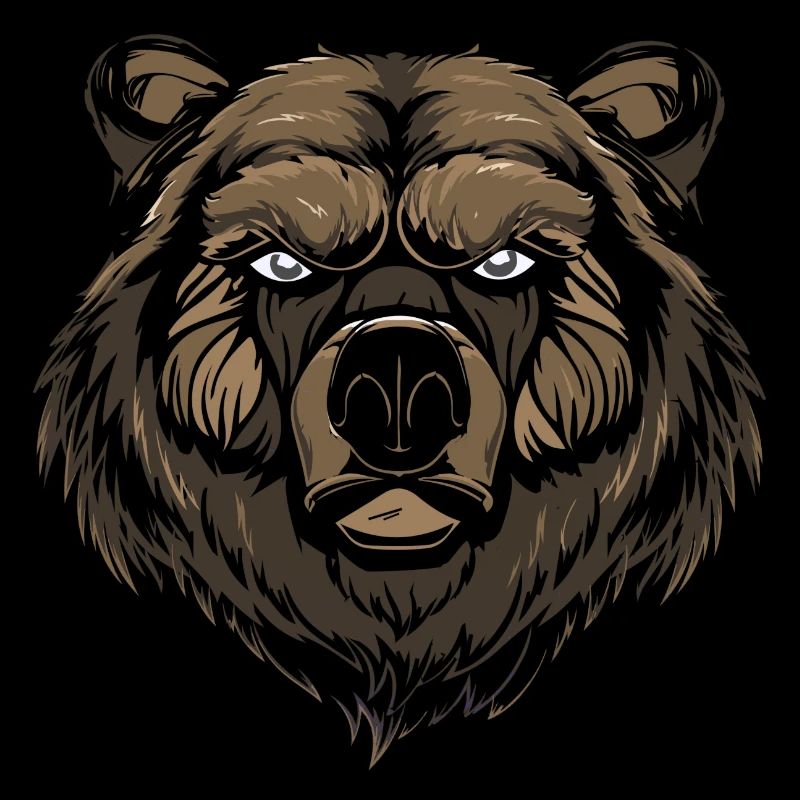Cool Bear Brown Bear Grizzly Head Predator Graphics
